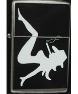 Rare Prototype Silouette Smoking Cow Girl Pinup  Zippo Lighter - €24,59 EUR