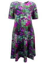 NEW First Avenue GREEN Floral Print A-Line Midi Dress - size 14 RRP £65 - £17.15 GBP