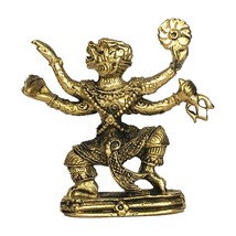 Lord Hanuman 4 Korn Dios Mono, Rey del Mono Estatua Vintage Latón Oro - £12.83 GBP