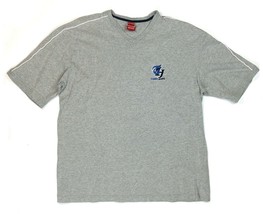 Tommy Hilfiger Denim Mens L Solid-Gray V-Neck T-Shirt, Vintage Logo Whit... - £7.83 GBP
