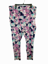 Jockey Lounge Pajama Pants Womens 2X Pink Floral Drawstring Joggers Super Soft - £11.18 GBP