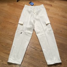Clench Cargo Sweatpants Sz XL Wide Leg 6 Pocket Streetwear White Pants Y2K - £17.65 GBP