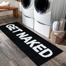 Black Get Naked Bath Mat, Long Runner Mat For Bathroom, Cute Fun Simple,... - £30.91 GBP