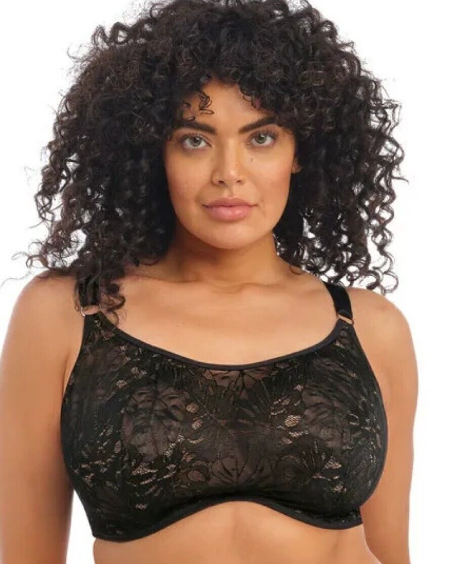 SALE ITEM ~ Elomi Kelsey Bralette Underwire Black Lace Bra ~ 300524