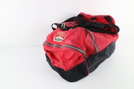 Vintage 90s Marlboro Distressed Spell Out Handled Duffel Bag Carry On Red - £35.15 GBP