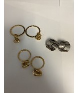 Trifari Crown Lot Of 3 Pairs Clip Earrings Two Hoop &amp; Geometric - $19.75