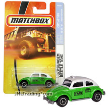 Yr 2007 Matchbox City Action 1:64 Die Cast Car #56 Green Volkswagen Beetle Taxi - $19.99