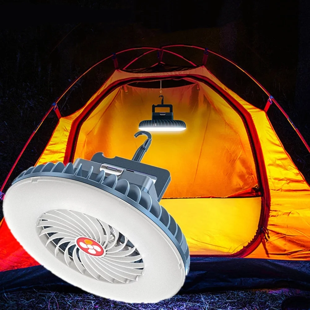 Rechargeable Light Camping Light Fans Lamp Multi-functional Portable Outdoor - £15.82 GBP