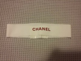 NEW CHANEL white dark red lettering Holiday RIBBON 27 length x 2.1 inche... - $19.79