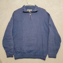 Tommy Bahama Men&#39;s Pullover Size L Large 1/4 Zip Blue Long Sleeve Sweater - £25.78 GBP