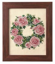Cosmo Rose Wreath Seasonal Flower Arrangement Cross Stitch Kit - $36.99