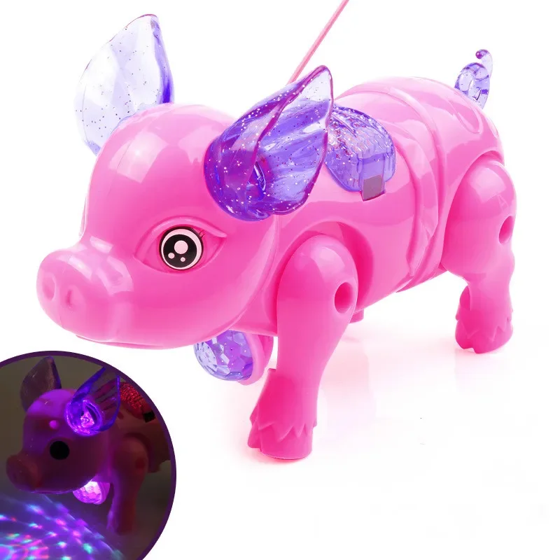 New Pink Color Electric Walking Pig Toy With Light Musical Kids Funny - £10.78 GBP