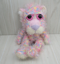 Russ Pitt Panther Cat Plush Rainbow Multicolor Pink Big Eyes Stringy Fur purple - £5.53 GBP