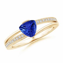 ANGARA 0.85 Ct Split Shank Trillion Tanzanite Engagement Ring in 14K Solid Gold - $1,196.10