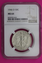 1946 D MS 64 Walking Liberty Half Dollar NGC Graded Certified Authentic 252 - $129.99