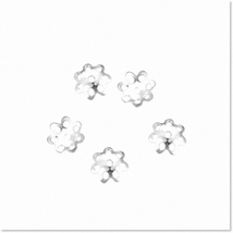 20pcs Authentic 925 Sterling Silver Floral Flowery Round Bead Cap End Cap - Hypo - $24.74