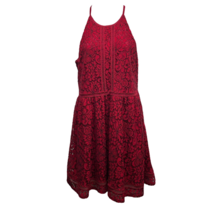 Altard State Womens A Line Dress Red Floral Mini Scoop Neck Sleeveless Keyhole L - £29.84 GBP