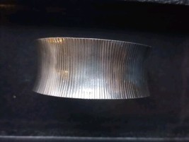 925 sterling silver ribbed cuff bracelet 6.68&quot; Free shipping - $63.90