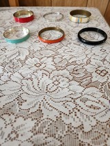 Vintage Lot of 6 Colorful Metal Bangle Bracelets.  Nice Condition - $30.82 CAD