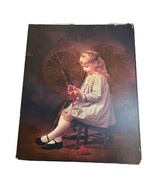 Doll House Portraits Little Helper By Robert L. Nicol 16X20 Girl Knittin... - £73.54 GBP