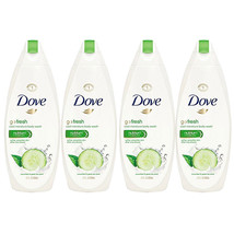 Pack of (4) New Dove Body Wash Cool Moisture 22 Fl oz Cucumber &amp; Green Tea - £33.61 GBP