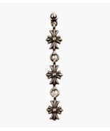 Chrome Earrings Hearts Dangle 3 Cross Dutch Designer Von tiny E CH mm6 S... - $23.15+