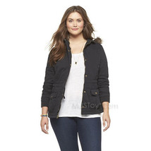 NWT Mossimo Supply Co. Plus Size Hooded Quilted Parka Jacket in Black XL... - £47.17 GBP