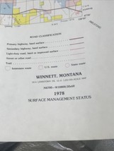 1978 Winnett MT Montana Quadrangle 1:100K Scale Map Planimetric BLM USGS - £7.58 GBP