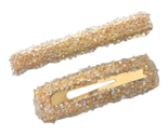 Hair Clips Glittered Aurora Borealis Clear AB Rhinestone Alligator Snap ... - $6.79