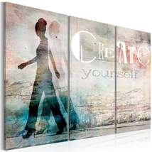 Tiptophomedecor Stretched Canvas Vintage Art - Create Yourself - Triptych - Stre - £64.09 GBP+