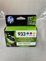 HP 933 3-pack Cyan/Magenta/Yellow Original Ink Cartridges EXP Oct 2023 - £14.90 GBP