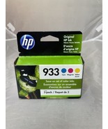 HP 933 3-pack Cyan/Magenta/Yellow Original Ink Cartridges EXP Oct 2023 - £15.58 GBP