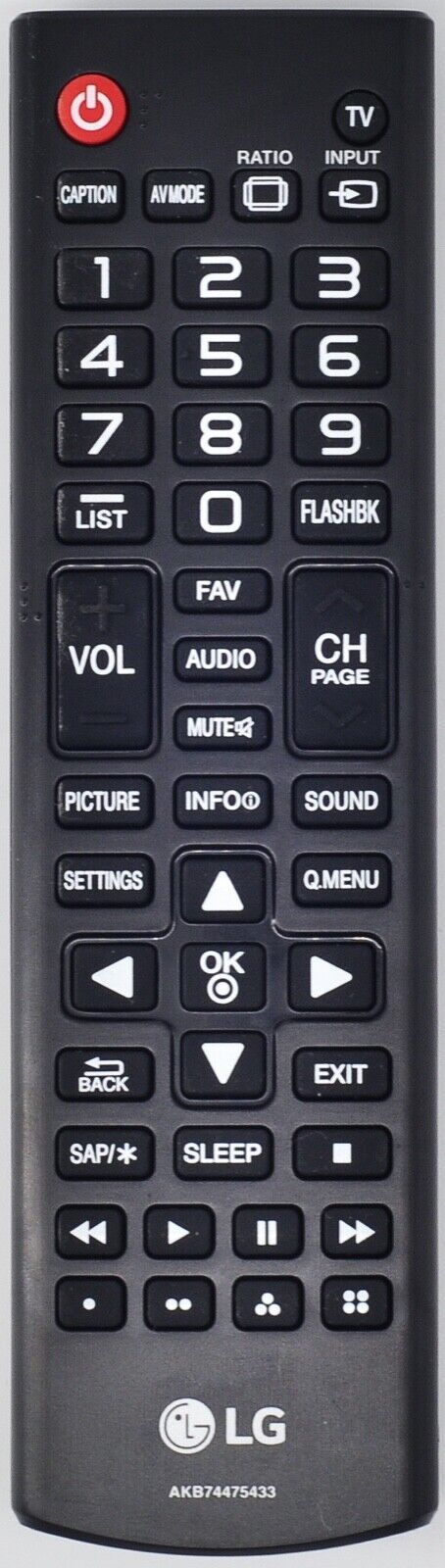 Lg Agf76631028 Remote Control For Lg Tvs 43Lf5100 47Ly340C 49Lb5550 50Lf6000