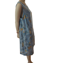 CJ Banks Denim Shift Dress Plus Size 1X Blue Floral Sleeveless Pockets - £14.08 GBP