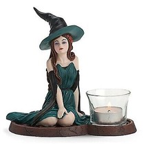 Lenox Halloween Emerald Sorceress Witch Votive Figurine Bewitching Beauties NEW - £43.43 GBP