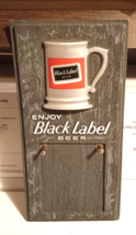 Enjoy Black Label Beer Cardboard Sign Bar Pub 13 1/4&quot; x 6 1/2&quot; W/Key Han... - $20.05