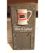 Enjoy Black Label Beer Cardboard Sign Bar Pub 13 1/4&quot; x 6 1/2&quot; W/Key Han... - $366.47 MXN