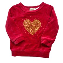Red Velour Sweatshirt Gold Heart 6-9 Month First Impressions New - £9.33 GBP