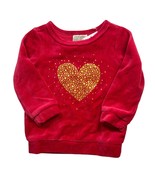 Red Velour Sweatshirt Gold Heart 6-9 Month First Impressions New - £9.10 GBP