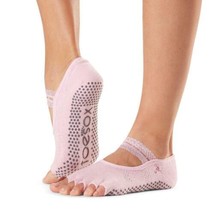 toesox Grip Pilates Barre Socks Half Toe, Medium, Allure - £11.98 GBP