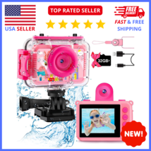 Kids Waterproof Camera - Underwater Camera Birthday Gifts for Girls (PINK) - £19.71 GBP