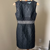 Antonio Melani Sheath Dress Edna Black Textured Sleeveless Work Jacquard size 2 - £23.34 GBP