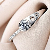 Designer Engagement Ring 1.75Ct Round Simulated Diamond 14k White Gold Size 5.5 - $265.89