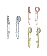 LUME Multi Loop Gem Chain Hoop earrings - $28.00