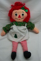 Vintage Playskool 1988 Raggedy Ann In Christmas Dress 18" Plush Stuffed Doll - $29.70
