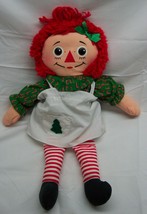 VINTAGE Playskool 1988 RAGGEDY ANN IN CHRISTMAS DRESS 18&quot; Plush STUFFED ... - £23.74 GBP