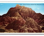 Rock Formation Badlands National Park South Dakota SD UNP Linen Postcard... - £2.29 GBP