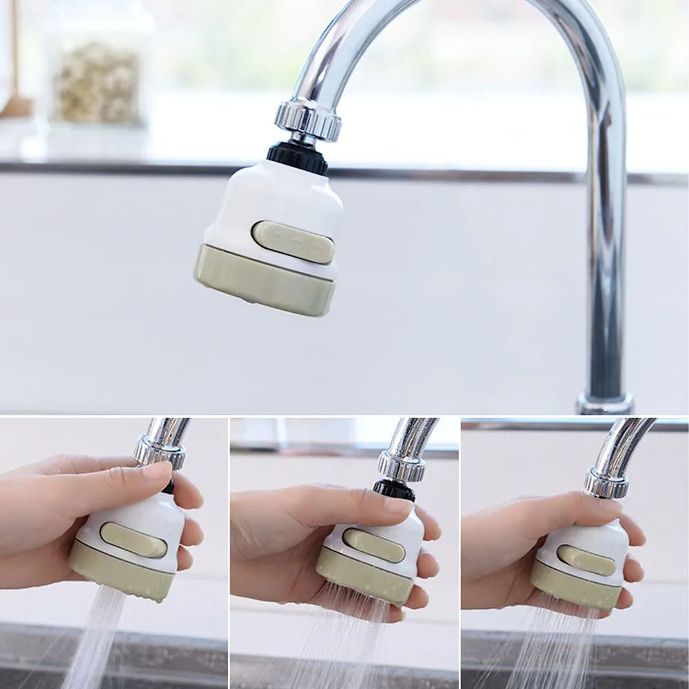 House Home 360 Degree Swivel Kitchen Faucet Aerator Adjustable Three Mode Spraye - £19.92 GBP
