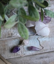 Amethyst and Quartz Pendulum by Designs by Imogen ~Peaceful and Protecti... - $569.03 MXN