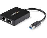StarTech.com USB 3.0 to Dual Port Gigabit Ethernet Adapter w/USB Port - ... - $86.23
